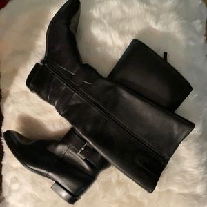 Nine West black leather, size 6.5, dress boots